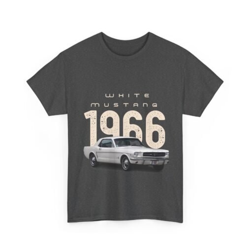 White Mustang Unisex Heavy Cotton Tee - Image 3