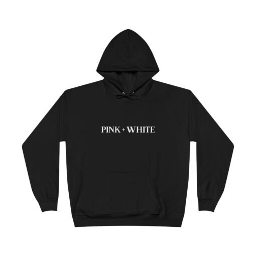 PINK + WHITE Unisex EcoSmart® Pullover Hoodie Sweatshirt - Image 2